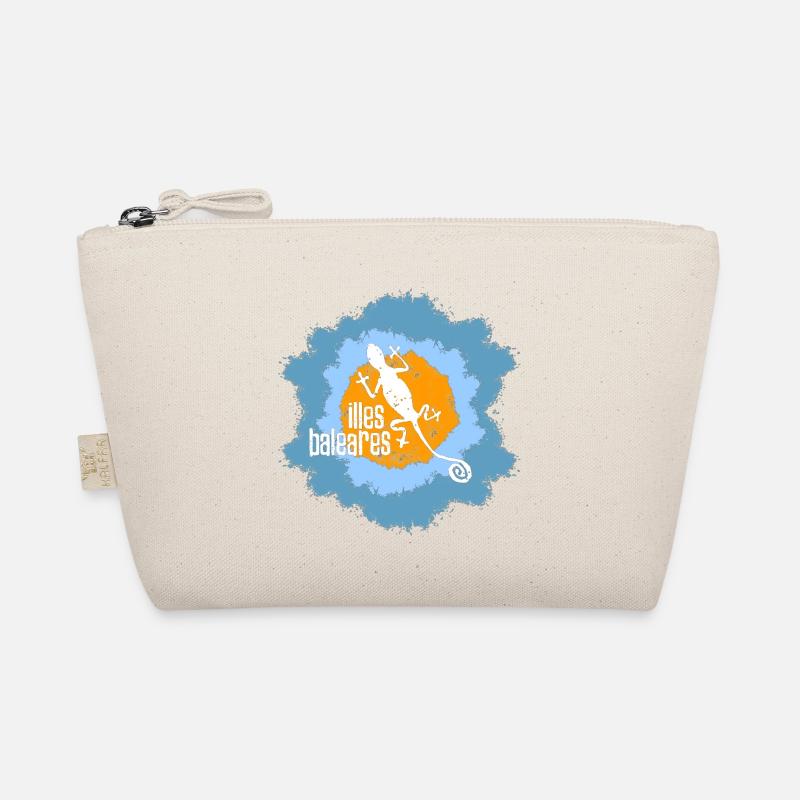 Lizard with island motif and text design Organic Pouch