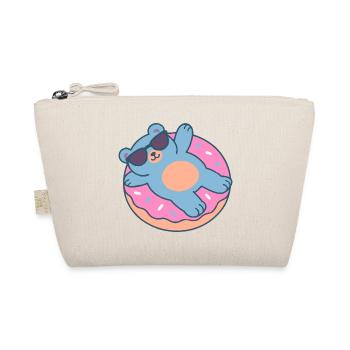 Blue Teddy Bear with Sunglasses - Organic Pouch - nature - Front
