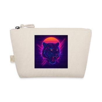 Neon Sonnenuntergang Katze - Bio-Täschchen - Natur - Vorne