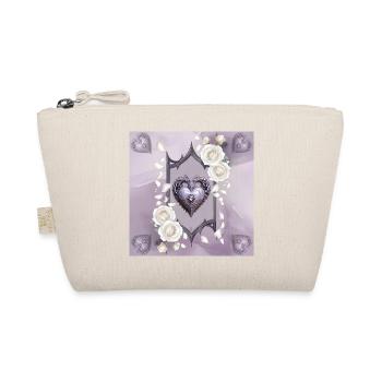Coeur décoratif avec des roses blanches - Trousse biologique - nature - Devant