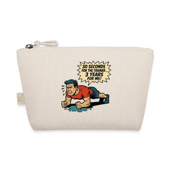 Funny Retro Gym Comic – Plank Struggle - Organic Pouch - nature - Front
