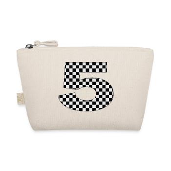 Checkerboard Number Five Design - Organic Pouch - nature - Front