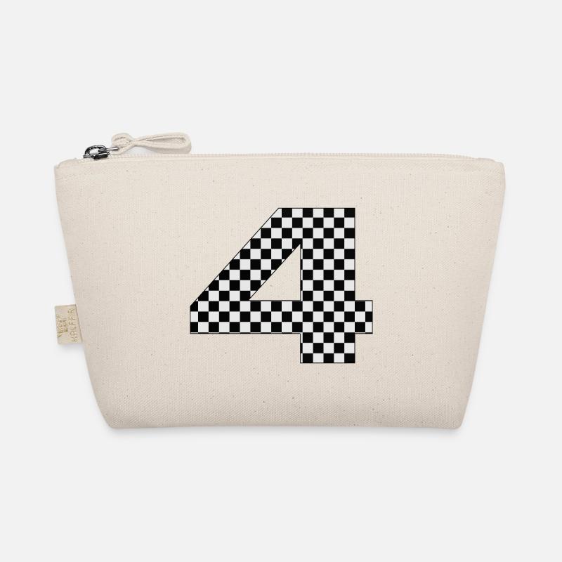 Checkerboard Zahl 4 Design Bio-Täschchen