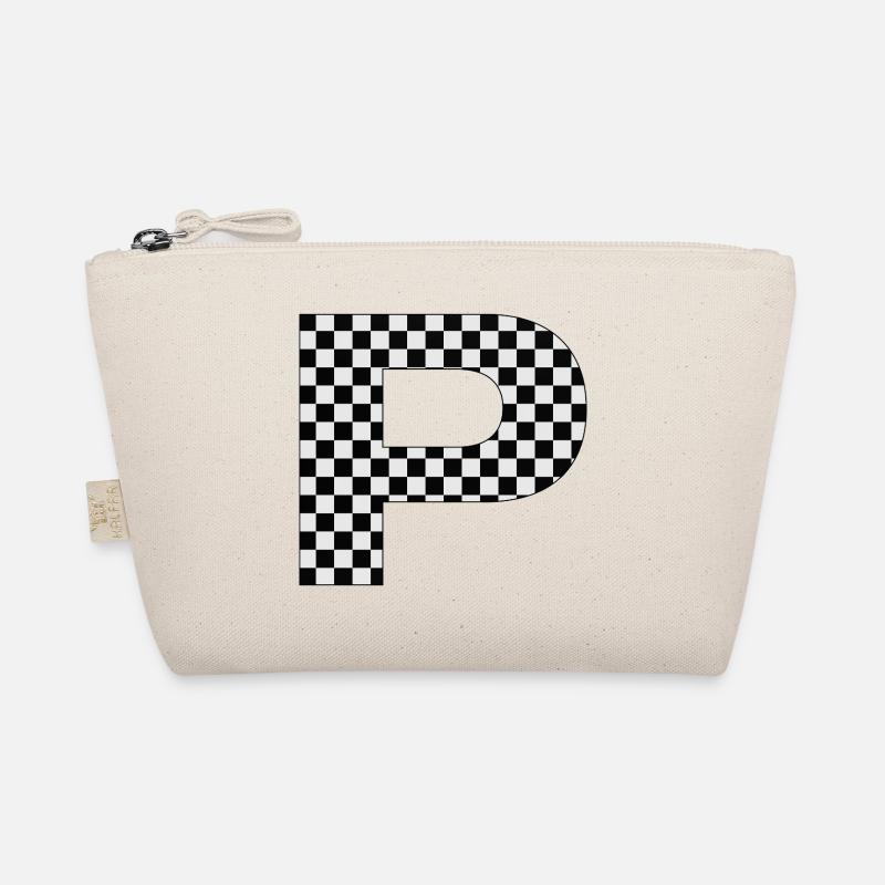 P – Schachbrettmuster Typography Statement Bio-Täschchen