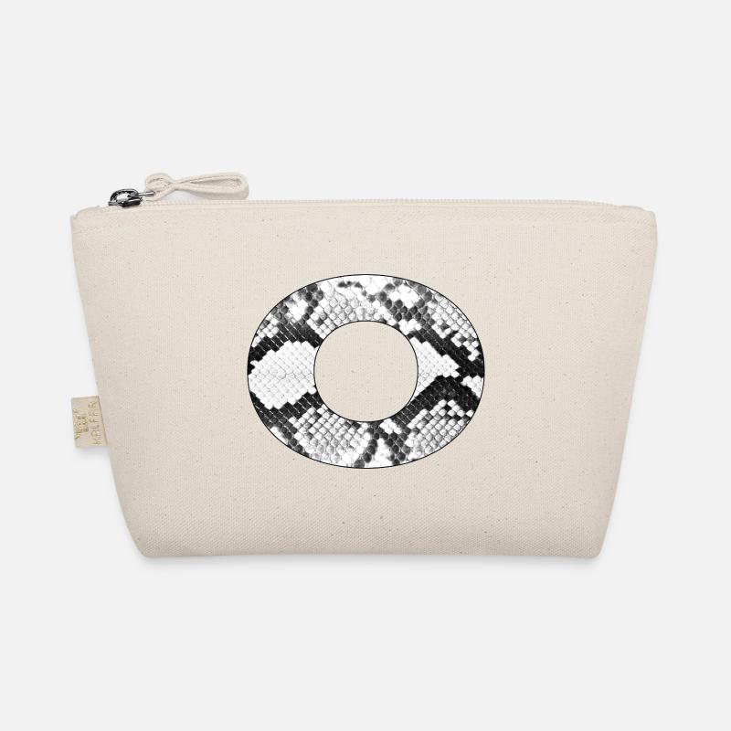 Snake Pattern Number Zero in Black and White Organic Pouch