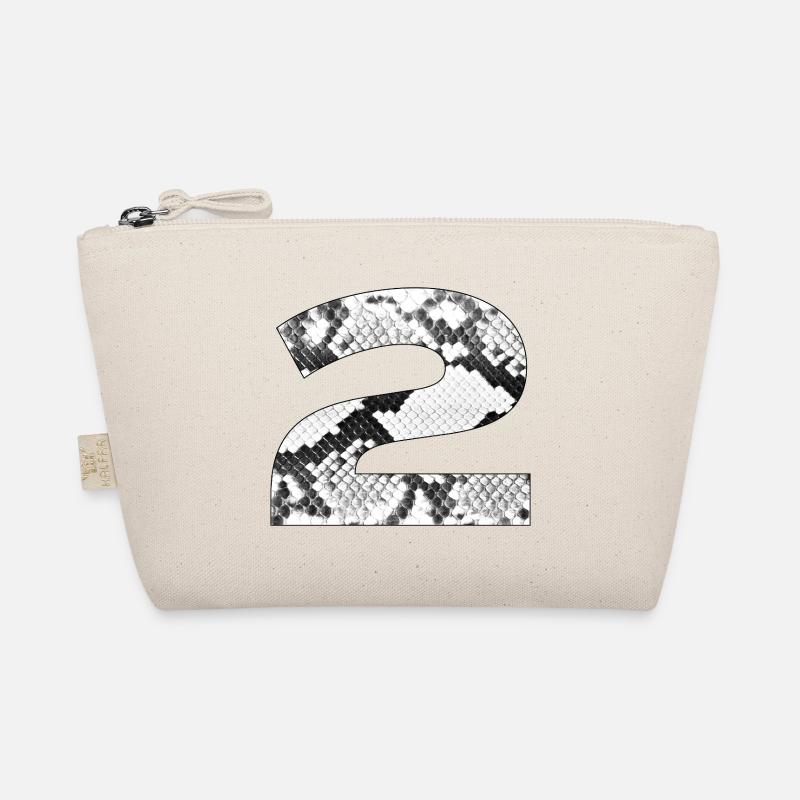 Snake Pattern Number 2 Black and White Organic Pouch