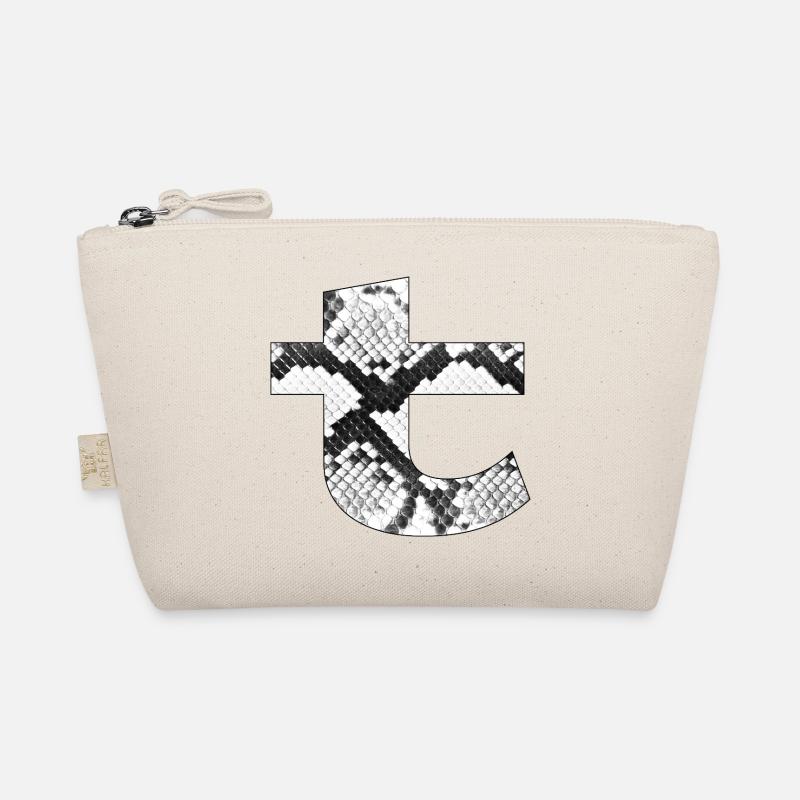 Snake Skin Pattern Letter T Organic Pouch