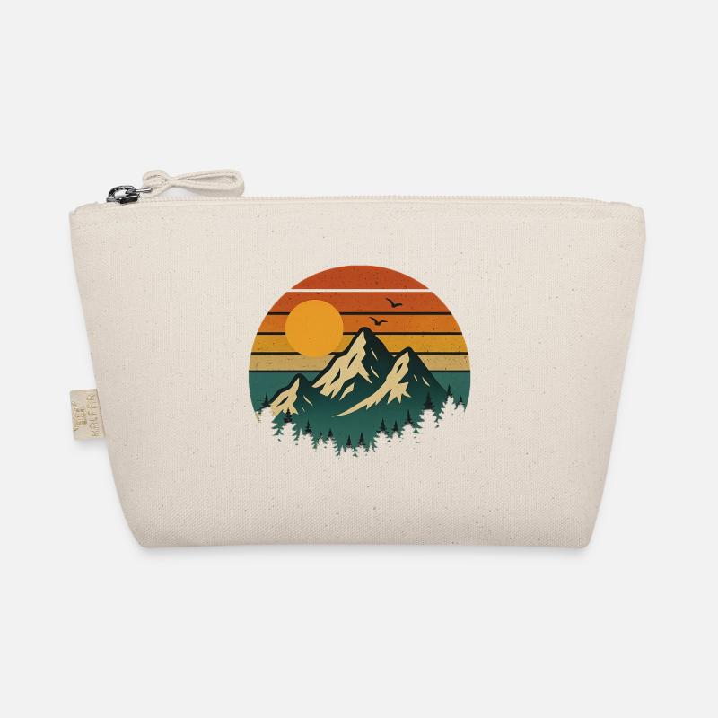 Vintage Sunset Mountain Adventure Bio-Täschchen