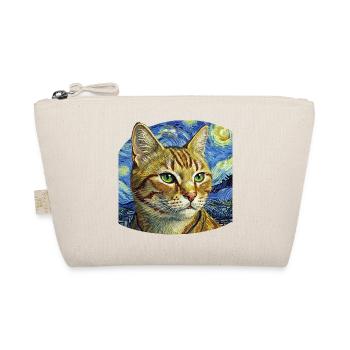 Merry Cat in Starry Night Design - Organic Pouch - nature - Front