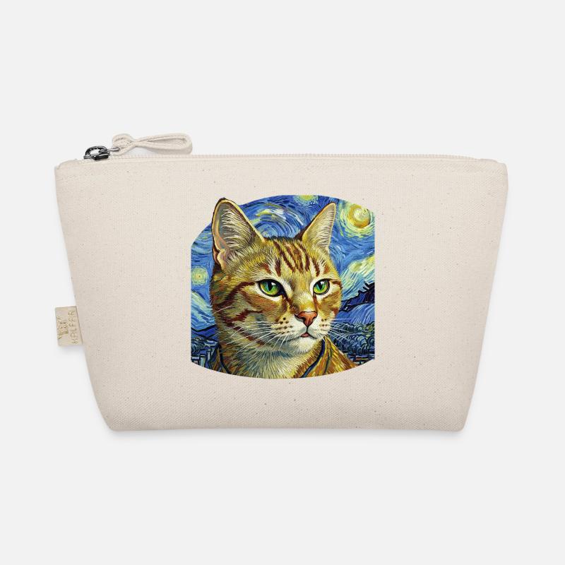 Chat joyeux dans le design de la nuit étoilée Trousse biologique
