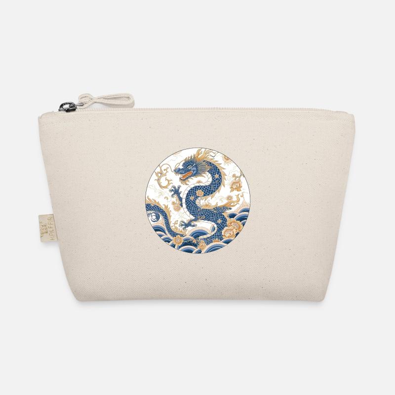 Chinesischer Drache – Porcelain Pattern Floral Bio-Täschchen