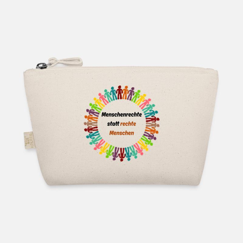 Human rights instead of right-wing people black Organic Pouch