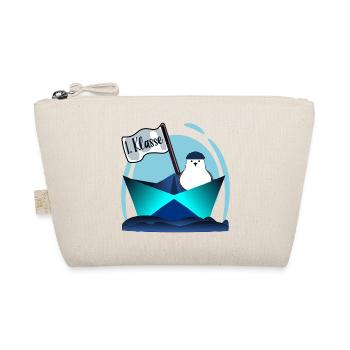 Seagull sailing paper boat 1st grade schoolchild - Organic Pouch - nature - Front