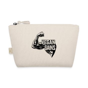 Vegan Gains – Muscle Biceps Gym Fitness - Organic Pouch - nature - Front