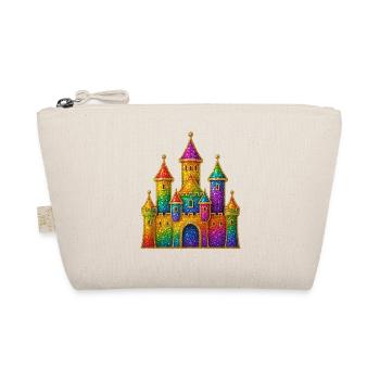 Rainbow Glitter Castle Design - Organic Pouch - nature - Front