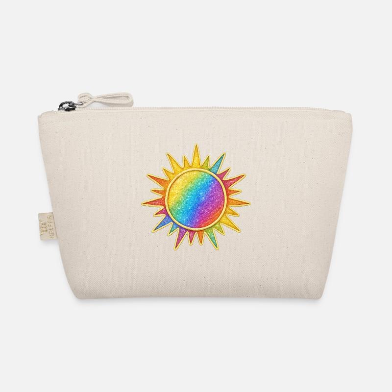 Lebendiges Regenbogen-Sunburst-Design Bio-Täschchen