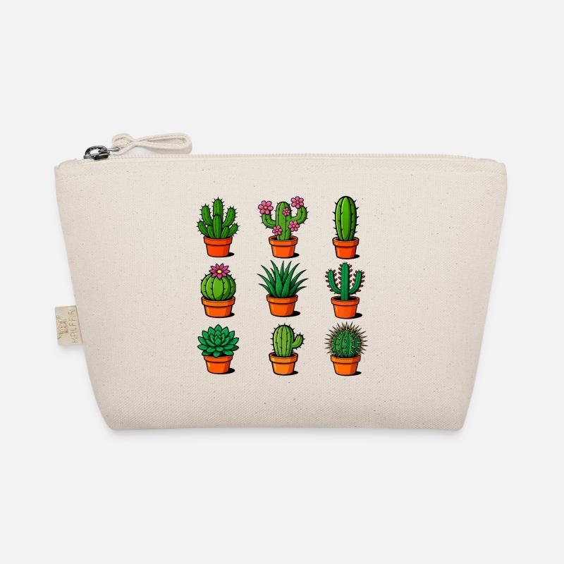 Various cacti in terracotta pots Organic Pouch