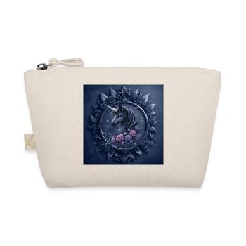 Unicorn with Flowers in Blue Tone - Organic Pouch - nature - Front