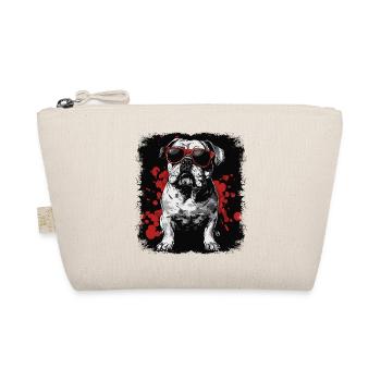 Cool English Bulldog with sunglasses - Organic Pouch - nature - Front