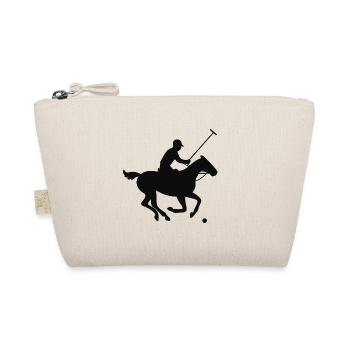 Galloping Jockey Silhouette Design - Organic Pouch - nature - Front