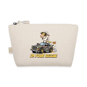 Sheep Driver Rescue Car Illustration - Organic Pouch - nature - Front