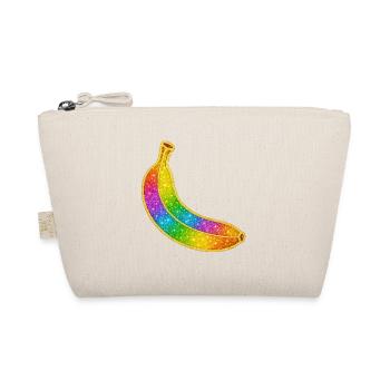 Rainbow Glitter Banana - Organic Pouch - nature - Front