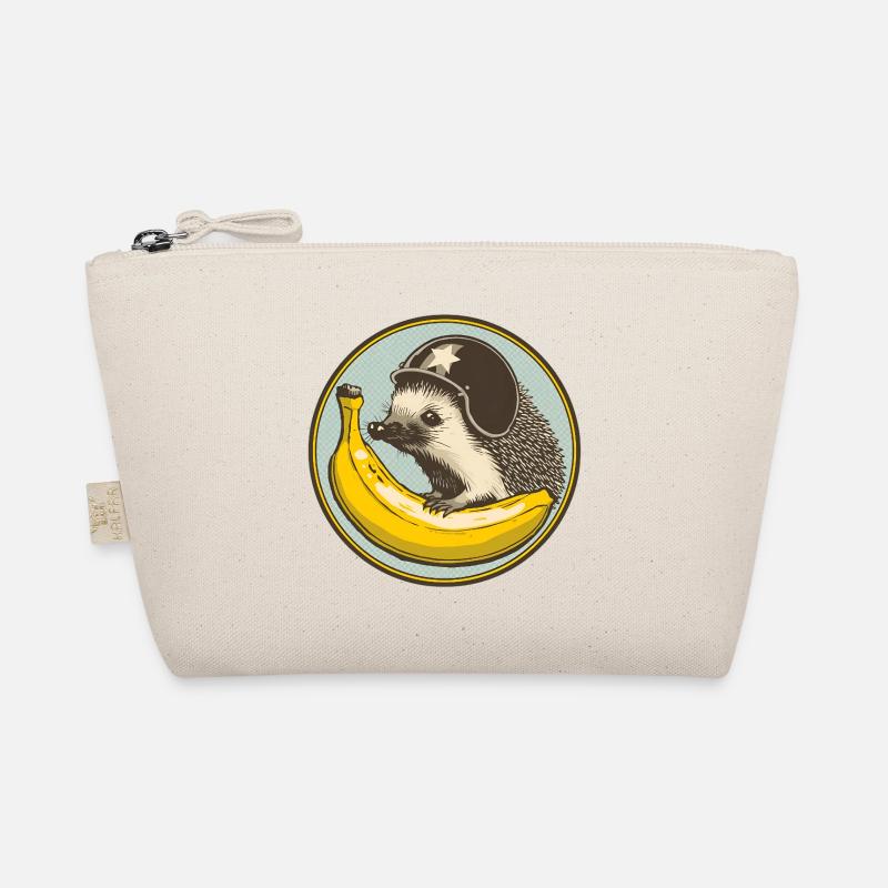 Hérisson avec motif casque et banane Trousse biologique