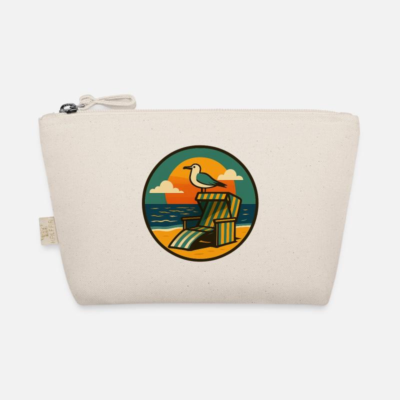 Strandkorb Design mit Möwe Bio-Täschchen