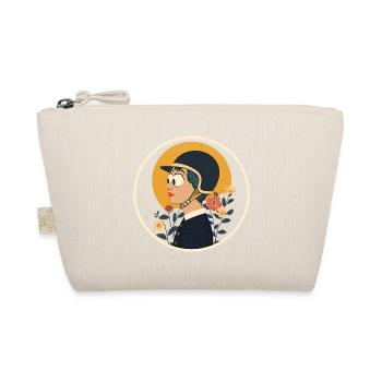 Vintage Racer Girl Illustration - Organic Pouch - nature - Front