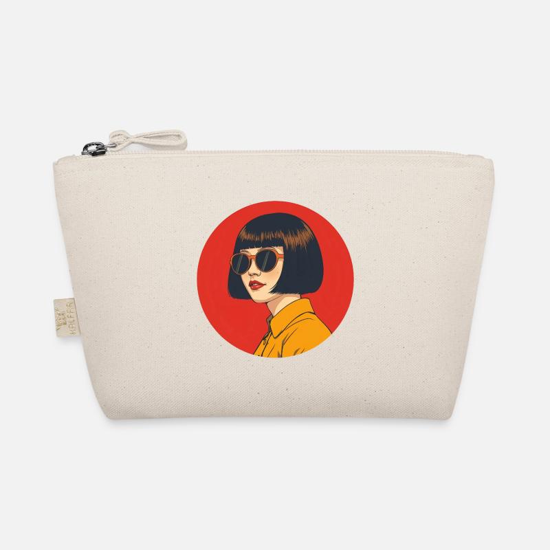 Bold retro aesthetic with sunglasses - Organic Pouch - nature