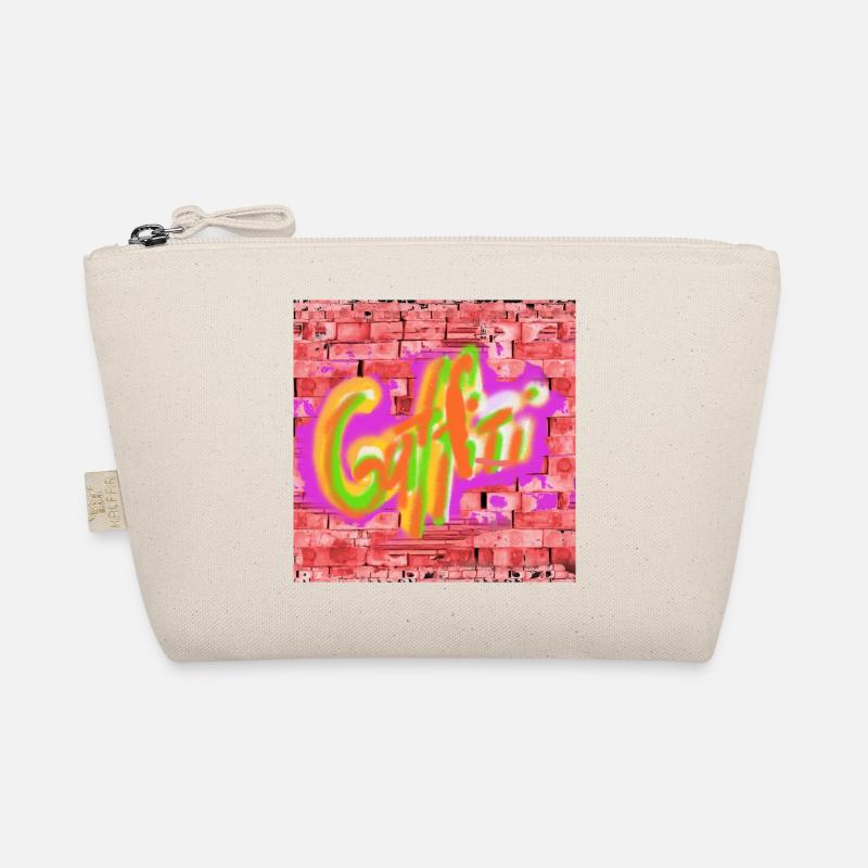 Colorful graffiti on bricks Organic Pouch