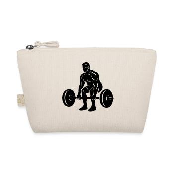 Powerful weightlifter silhouette - Organic Pouch - nature - Front