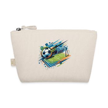 Dynamische Fußballillustration für aktive Fans - Bio-Täschchen - Natur - Vorne