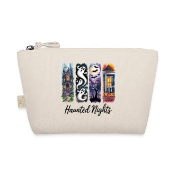 Haunted Nights Spooky Halloween Houses & Ghosts - Organic Pouch - nature - Front