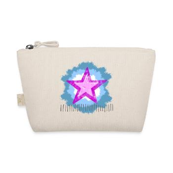 Glowing Pink Star in Watercolor Style - Organic Pouch - nature - Front