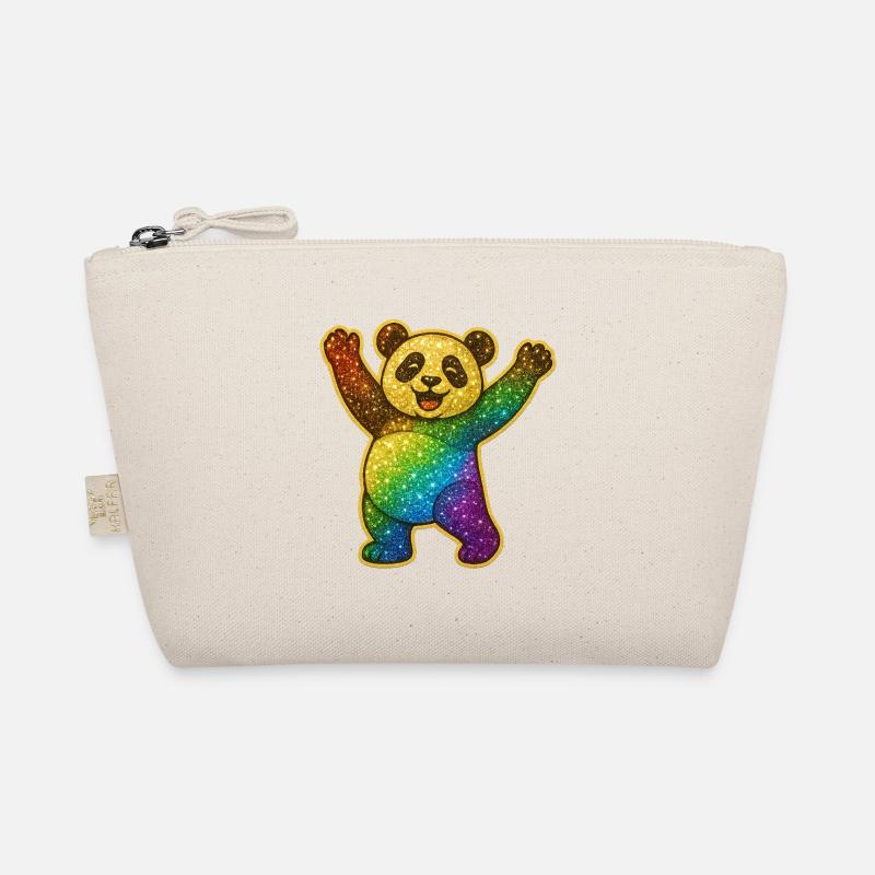 Glitzernder Regenbogen Panda Bio-Täschchen