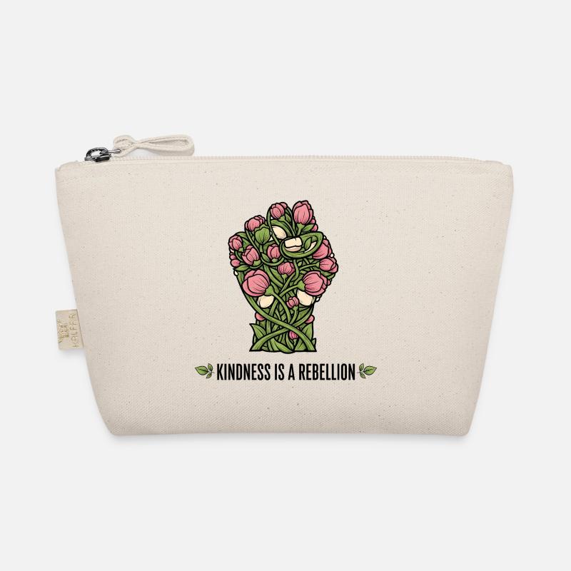 Freundlichkeit ist ein Rebellion Blumenfaust-Design - Bio-Täschchen - Natur
