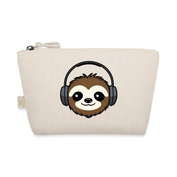 Cute Sloth DJ Listening to Music - Organic Pouch - nature - Front