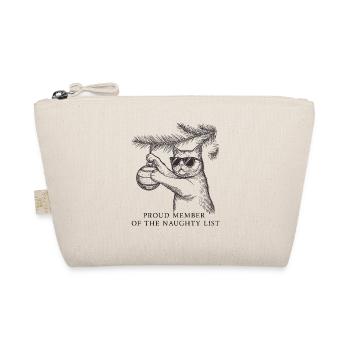 Naughty List Cat – Vintage Xmas Shirt - Organic Pouch - nature - Front