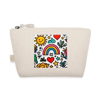 Cheerful doodle rainbow - Organic Pouch - nature - Front