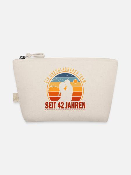 42 Jahre Unschlagbares Team Liebesgeschenk Paar - Bio-Täschchen - Natur
