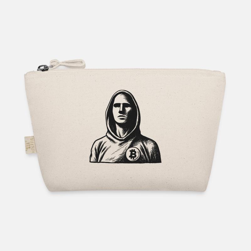 Anonymous hacker with Bitcoin logo Organic Pouch