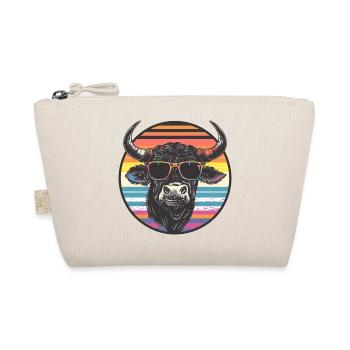 Casual bison with sunglasses - Organic Pouch - nature - Front