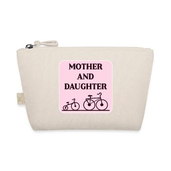 Mother and Daughter Bicycle Bond - Organic Pouch - nature - Front