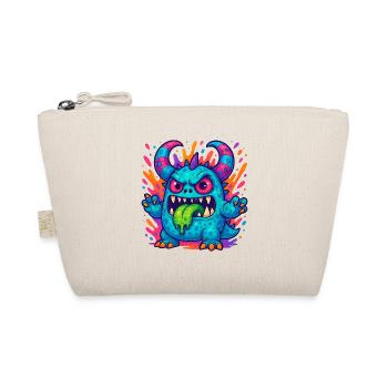 Colorful Grumpy Dragon with Tongue - Organic Pouch - nature - Front