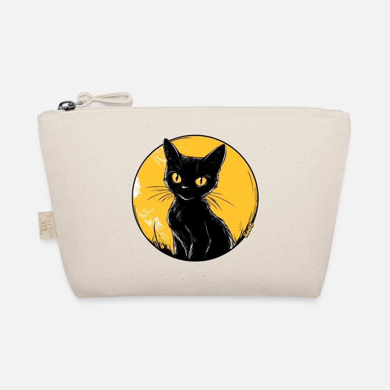 Goldene Mondscheinkatze Illustration - Bio-Täschchen - Natur