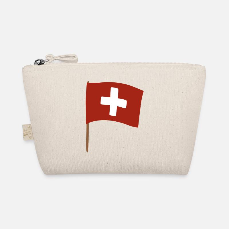 Swiss Cross Flag Design for Apparel - Bio-Täschchen - Natur