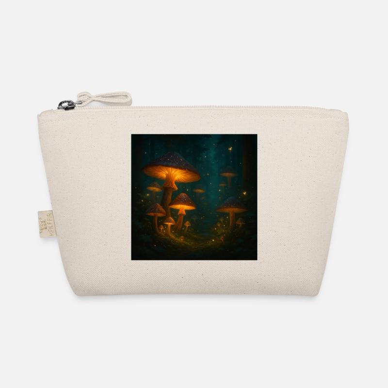 Glowing mushroom dream in the forest at night Organic Pouch