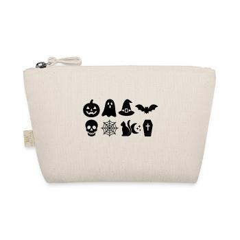 Halloween graphic with ghosts and pumpkins - Organic Pouch - nature - Front