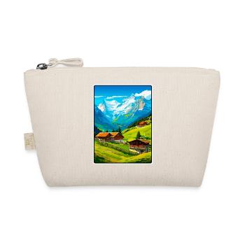 Alpine Mountain Village Scene - Organic Pouch - nature - Front
